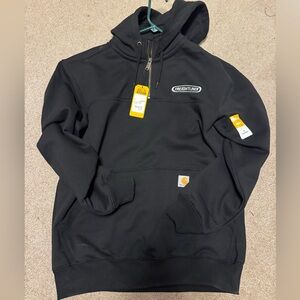 Carhartt Black Zip-Front Hooded Work Sweatshirt with Freightliner Patch